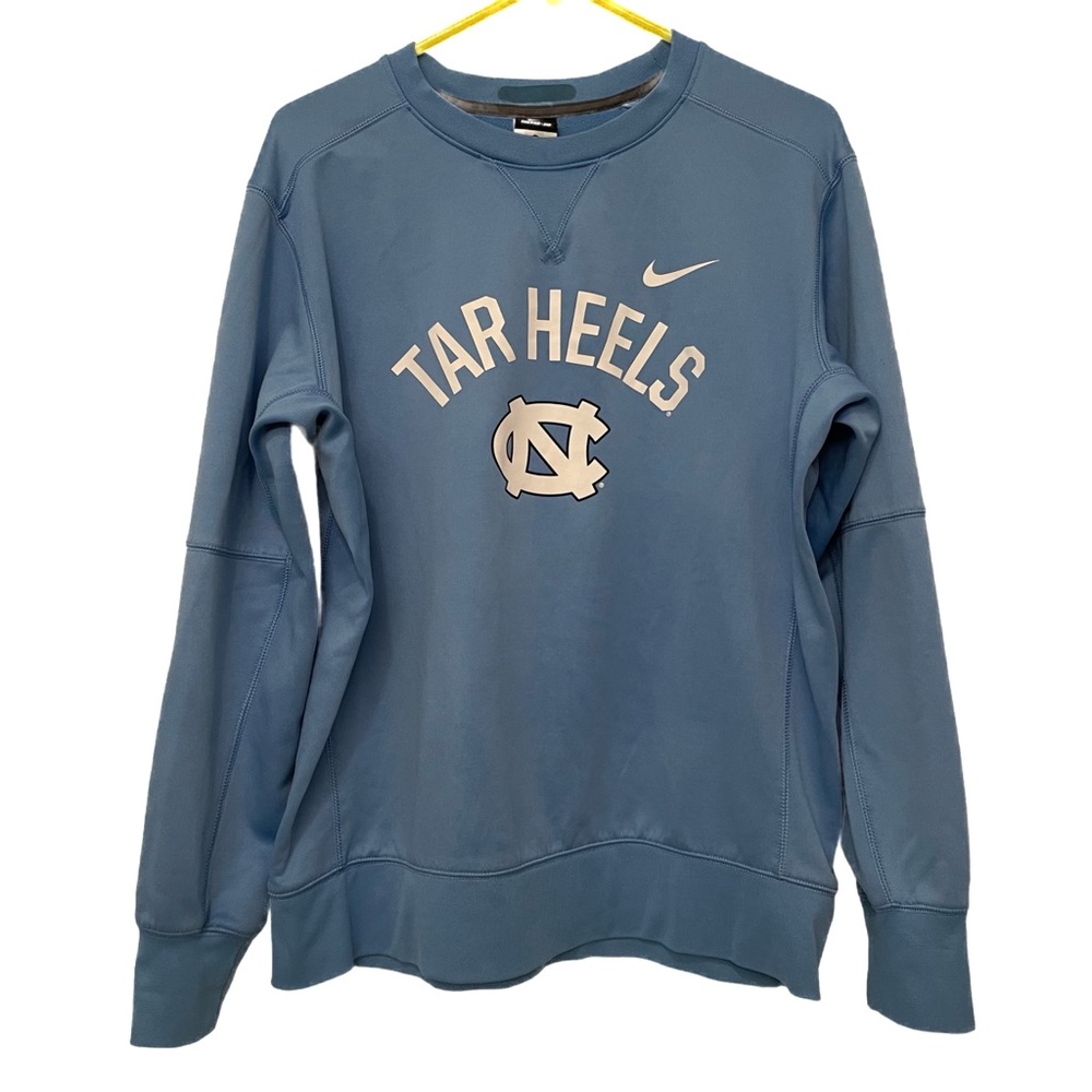 NIKE Therma-Fit UNC Tarheels Pullover Mens Large Carolina Blue Sweatshirt Fleece